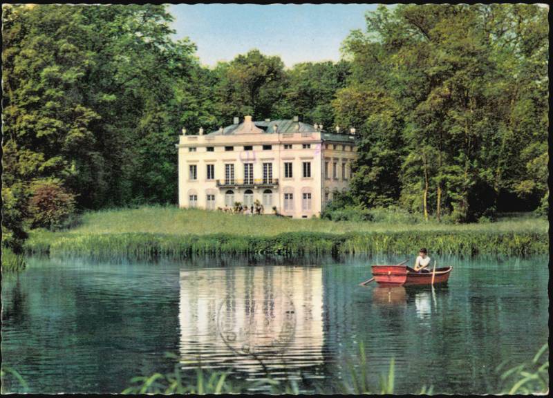 Schlößchen Schönbusch with Lake and Rowboat Aschaffenburg Germany