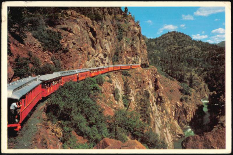 D. & R. G. Railroad High Line in Animas Gorge Durango Colorado
