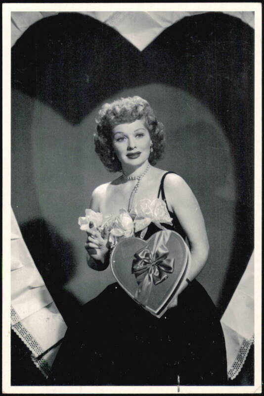 Lucille Ball with Valentine Heart Chocolate Box Actresses