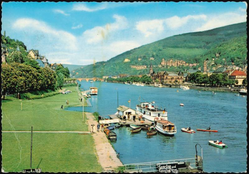 Partie am Neckar River and Heidelberg Castle Germany