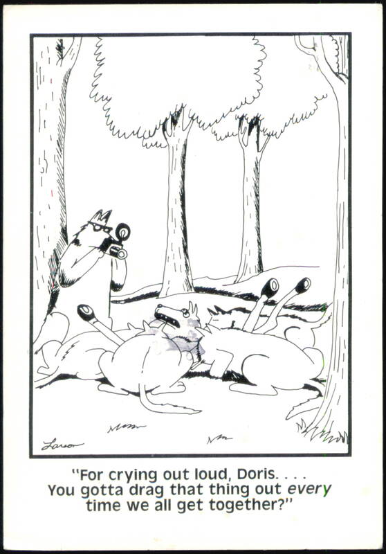 The Far Side Gary Larson Wolves Video Camera Doris Cartoon