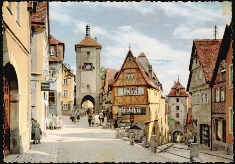 Das Plönlein with the Siebersturm & Kobolzeller Tor Rothenburg ob der Tauber Germany