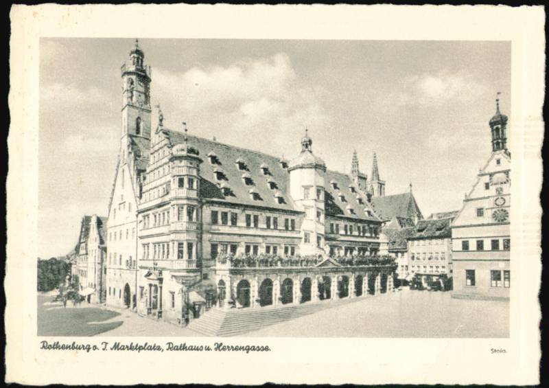 Marktplatz, Rathaus und Herrengasse Rothenburg ob der Tauber Germany