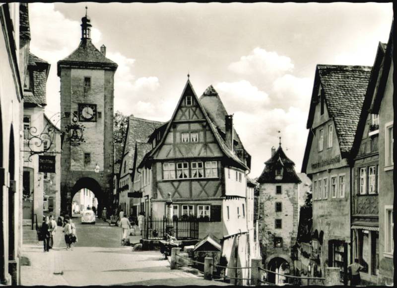 Plönlein Medieval Street Scene and Towers Rothenburg ob der Tauber Germany