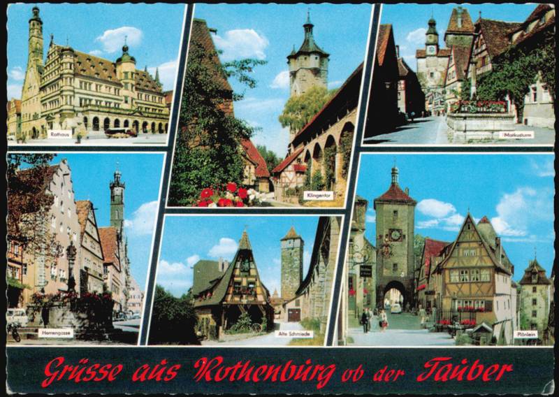 Multi-View with Rathaus, Plönlein, and Klingentor Rothenburg ob der Tauber Germany