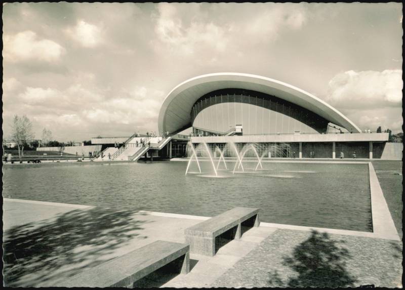 Kongreßhalle with Reflecting Pool and Fountains Berlin Germany