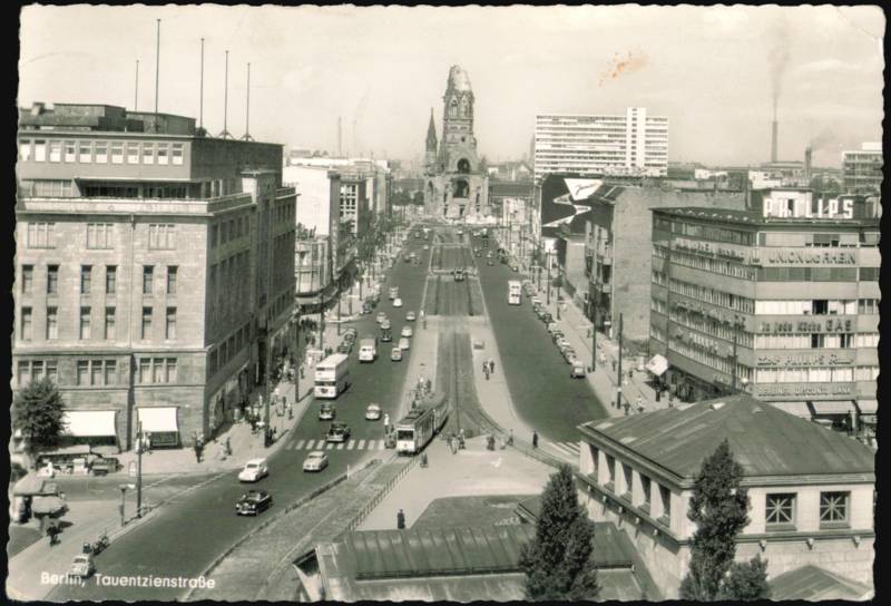 Tauentzienstraße Street Scene with Gedächtniskirche Berlin Germany