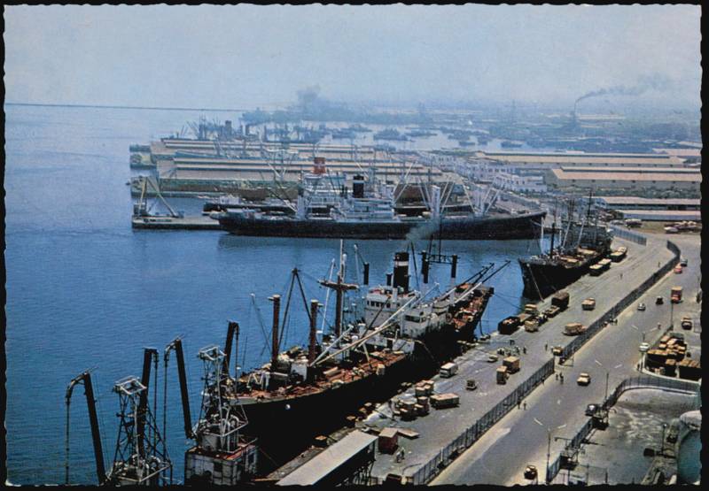 El Puerto, The Harbour with Cargo Ships and Docks Callao Peru
