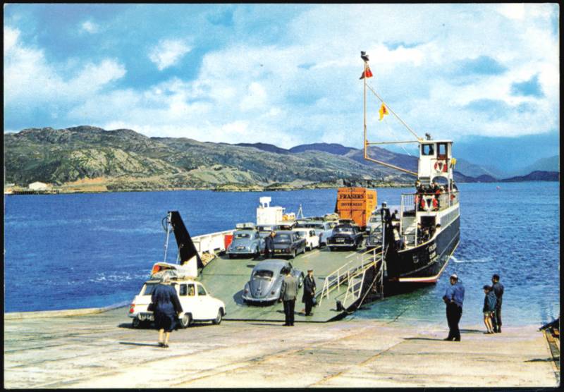 The Skye Ferry Loading Passengers and Cars at Kyleakin United Kingdom