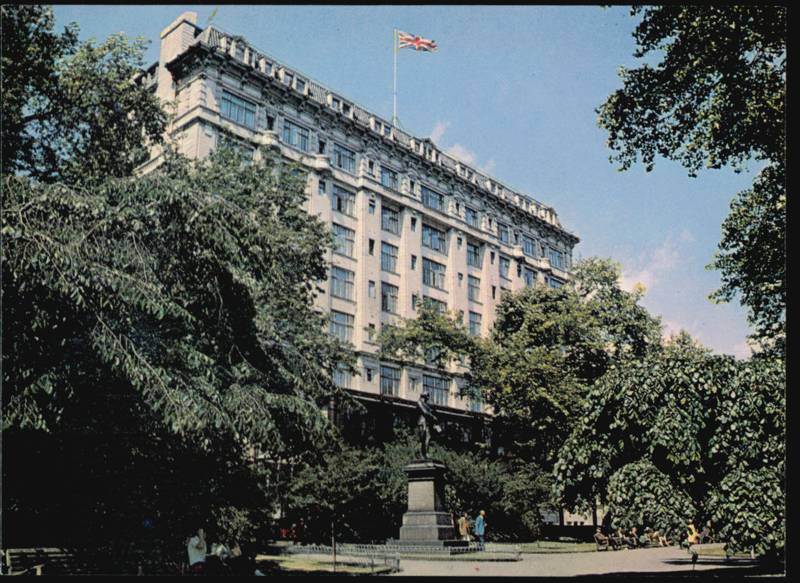 View of The Savoy Hotel from the Gardens London United Kingdom