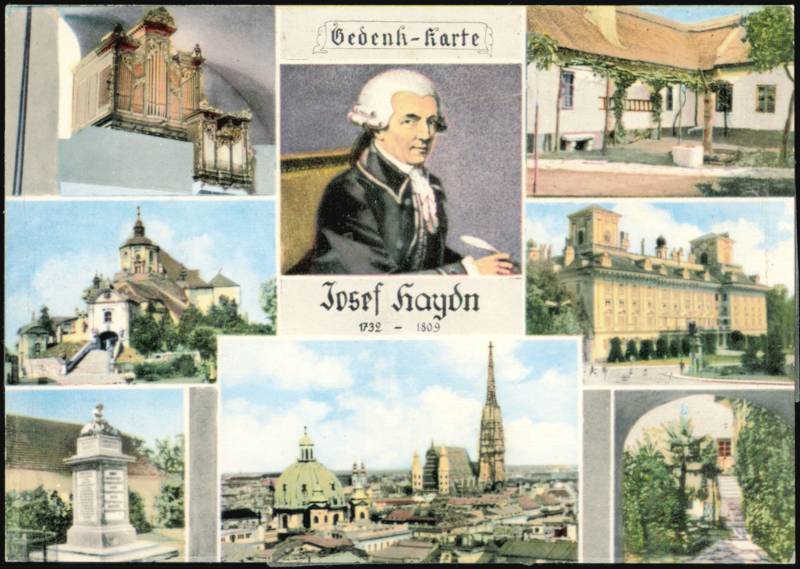 Josef Haydn Memorial Card, Multiview Austrian Landmarks