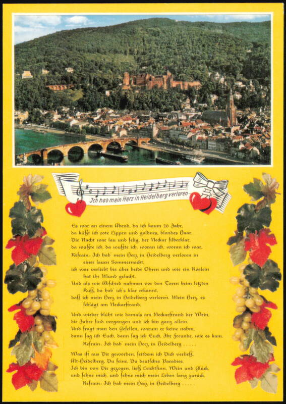 Panoramic City View and Song Ich hab mein Herz Heidelberg Germany