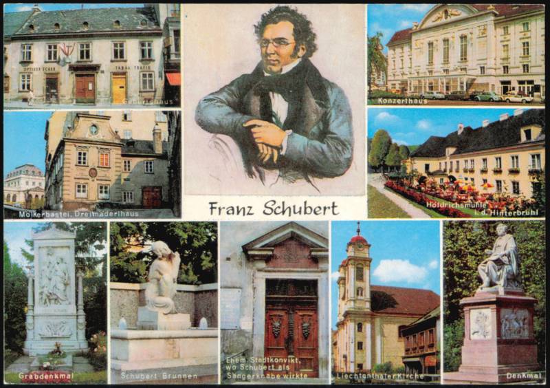 Franz Schubert Memorial Monuments Multi-View Vienna Austria