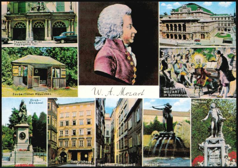 W. A. Mozart Memorial Monuments Multi-View Vienna Austria