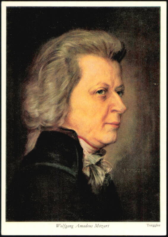 Wolfgang Amadeus Mozart Portrait by H. Torggler Composers