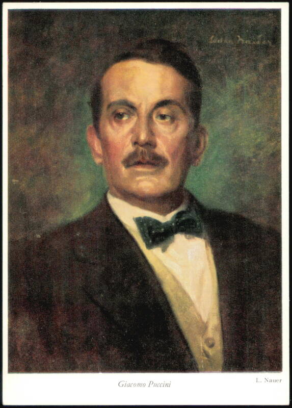 Giacomo Puccini Portrait by L. Nauer Composers