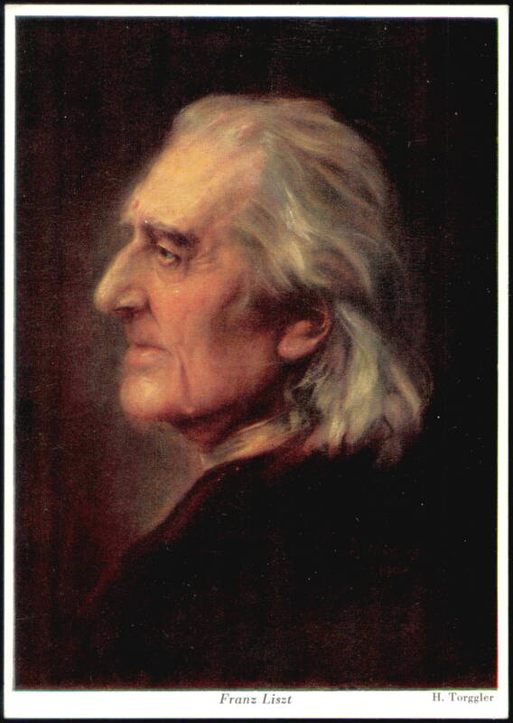 Franz Liszt Portrait by Artist H. Torggler Composers