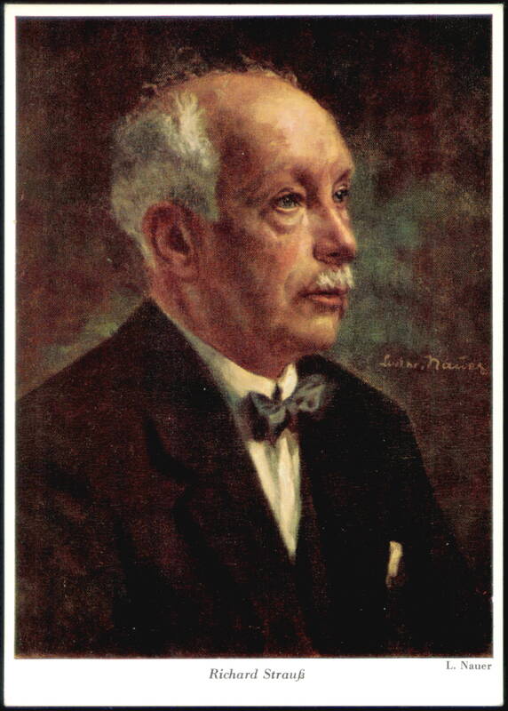 Richard Strauss Portrait Art by L. Nauer Ludwig Nauer