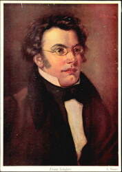 Franz Schubert Portrait Artwork by L. Nauer Postcard