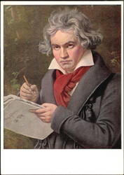 Ludwig van Beethoven Portrait by J. Stieler Postcard
