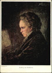 Ludwig van Beethoven Portrait by W. Fassbender Postcard