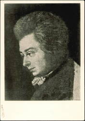 Wolfgang Amadeus Mozart Unfinished Portrait by J. Lange Postcard