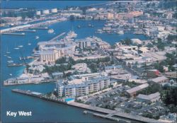 Duval Street North & Inner Harbor Aerial Waterfront View Postcard