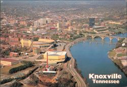 Aerial View of Downtown, University & Tennessee River Postcard
