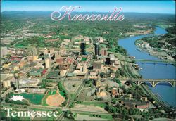 Aerial View of Downtown Skyline and Sunsphere Postcard