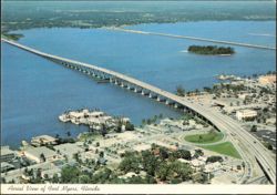 Bridge Across Caloosahatchee River Aerial View Postcard