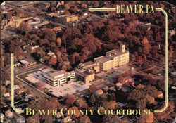Beaver County Courthouse Complex Aerial View Postcard