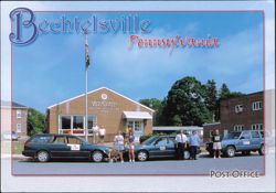 United States Post Office Building, Staff and Vehicles Postcard
