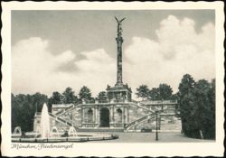 Friedensengel Monument and Fountain Terrace Postcard
