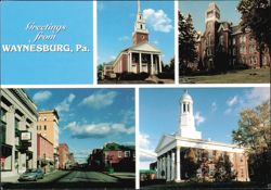 First Presbyterian, Miller Hall, High Street, Courthouse Postcard