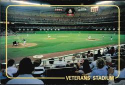 Phillies vs Cubs Night Action at Veterans' Stadium Postcard