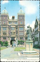 Memorial Tower, University of Pennsylvania Entrance Postcard