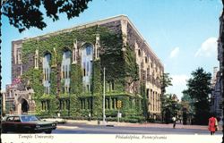Temple University Ivy-Covered Campus Building Postcard