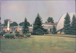 Divine Redeemer Motherhouse Grounds and Statue Postcard