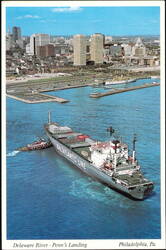 Penn's Landing Delaware River & Baltatlantic Line Ship Postcard