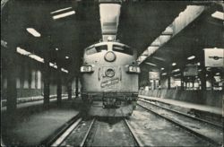 Northwestern Train Station, C&NW Locomotive 415 Postcard