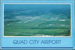 Quad City Airport Aerial View Postcard