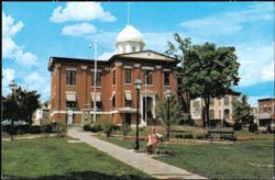 Historic Old Courthouse and Jail on Picturesque City Square Postcard