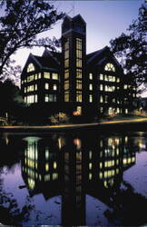Augustana College Campus Library at Night Postcard