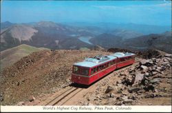 Manitou & Pikes Peak Cog Railway Swiss Diesel Train Postcard