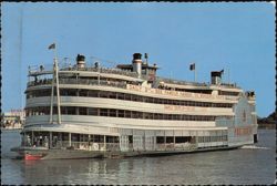 S.S. President Five-Deck Steamer on Mississippi River Postcard