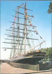 The Cutty Sark Dressed Overall in Dry Dock Postcard