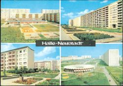 Halle-Neustadt Modern Socialist Architecture Multi-View Postcard