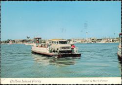 Balboa Island Ferry Carrying Van and Passengers Postcard