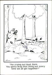 The Far Side Gary Larson Wolves Video Camera Doris Cartoon Postcard