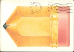 Short Yellow Pencil Illustration by Hallmark Postcard